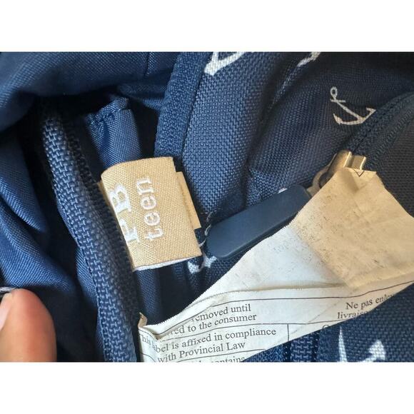 Pottery Barn Teen Gear-Up Navy Anchor Backpack Embroidered Reese - Picture 8 of 11